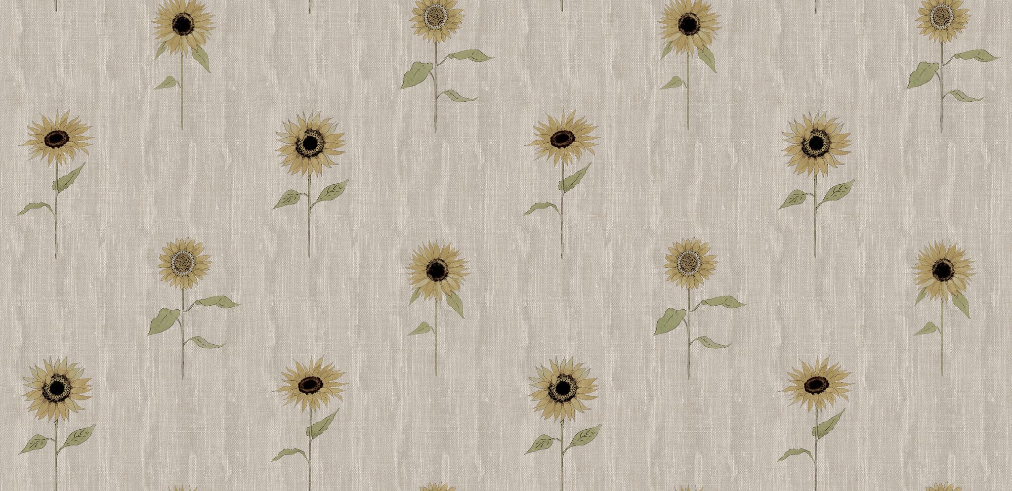 146851 Sunflowers Woven Wicker Wallpaper by Sophie Allport