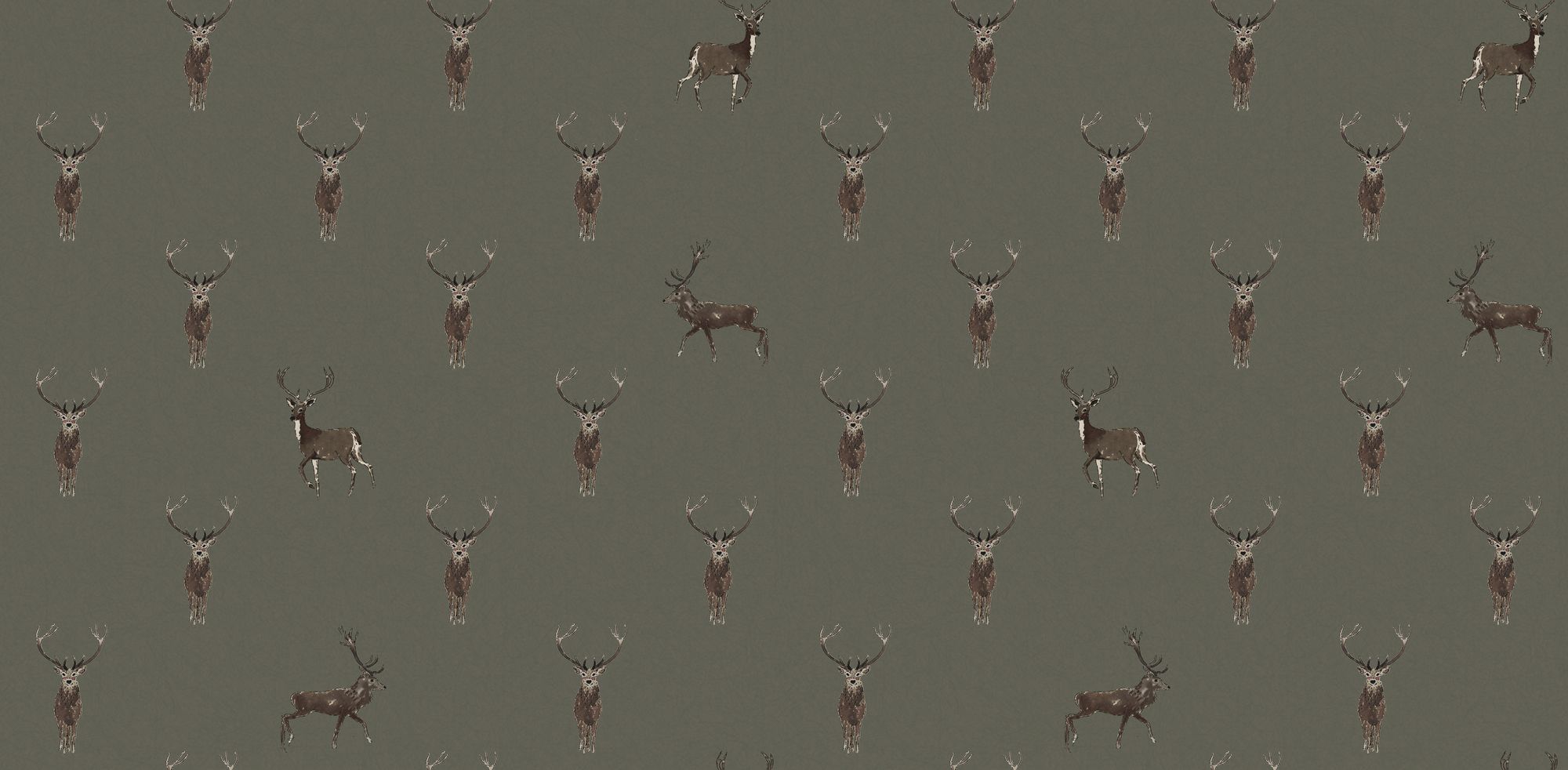 146854 Highland Stag Charcoal Wallpaper by Sophie Allport