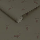146854 Highland Stag Charcoal Wallpaper by Sophie Allport