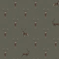 Highland Stag Charcoal Sophie Allport SS26 Wallpaper by Sophie Allport