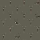 146854 Highland Stag Charcoal Wallpaper by Sophie Allport