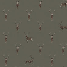 146854 Highland Stag Charcoal Wallpaper by Sophie Allport