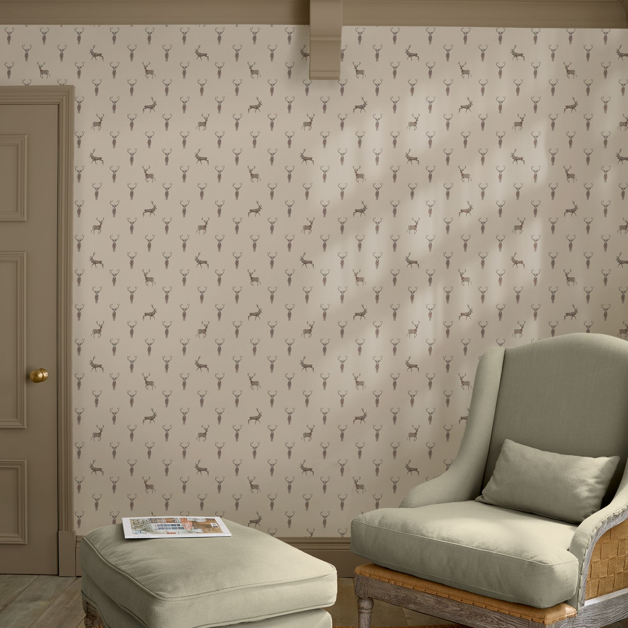 146855 Highland Stag Rutland Stone Wallpaper by Sophie Allport
