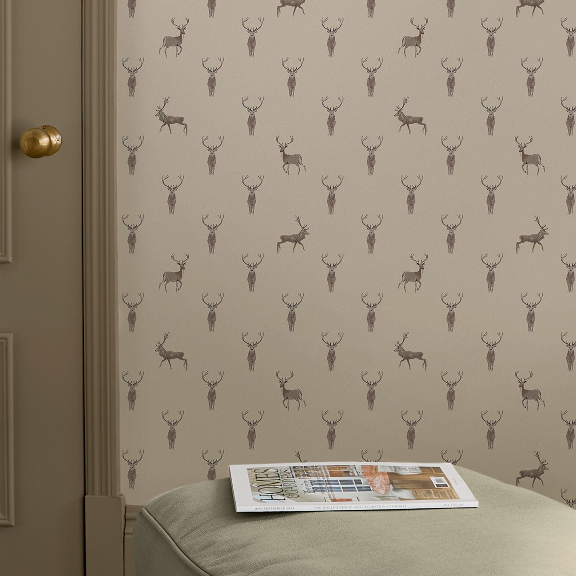 146855 Highland Stag Rutland Stone Wallpaper by Sophie Allport