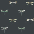 Watercolour Dragonfly Oundle Navy Sophie Allport SS26 Wallpaper by Sophie Allport