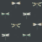 146857 Watercolour Dragonfly Oundle Navy Wallpaper by Sophie Allport