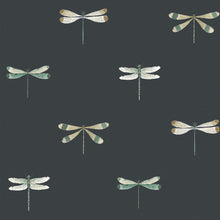 146857 Watercolour Dragonfly Oundle Navy Wallpaper by Sophie Allport