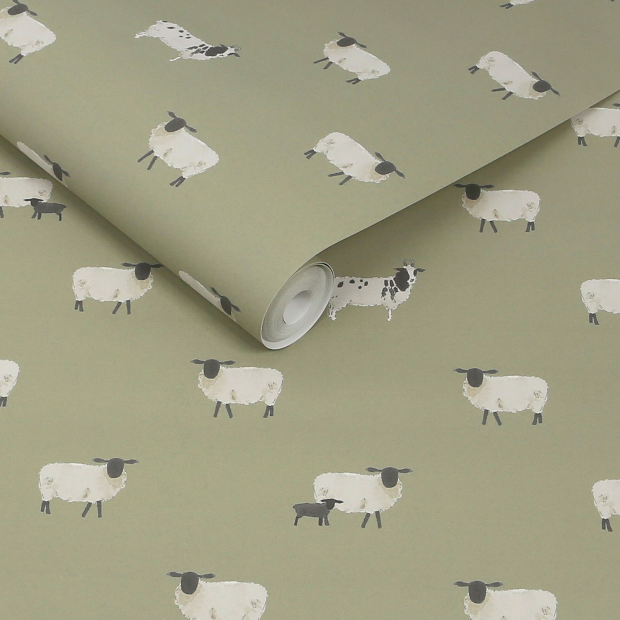 146859 Sheep Mossbank Green Wallpaper by Sophie Allport