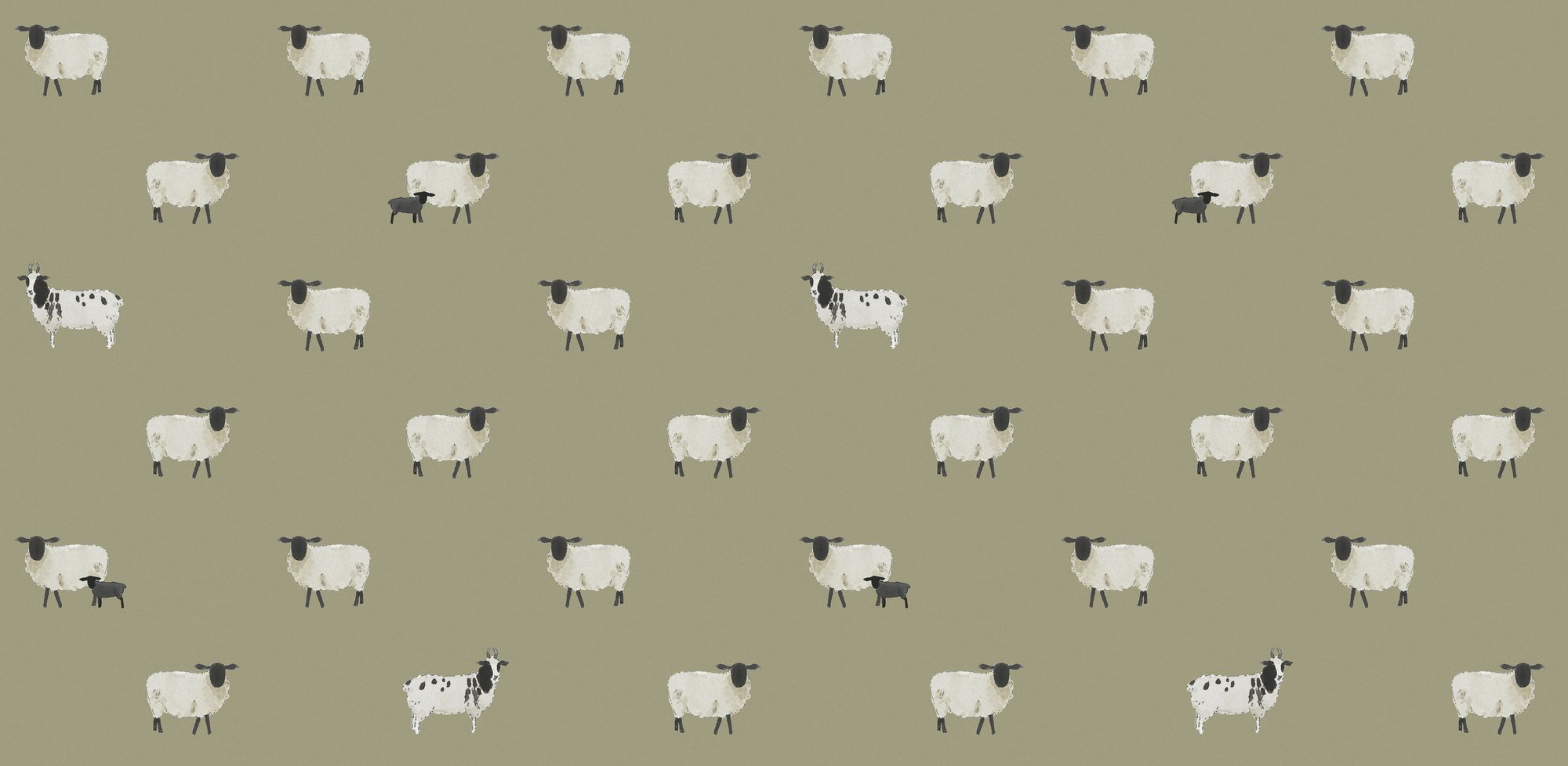146859 Sheep Mossbank Green Wallpaper by Sophie Allport
