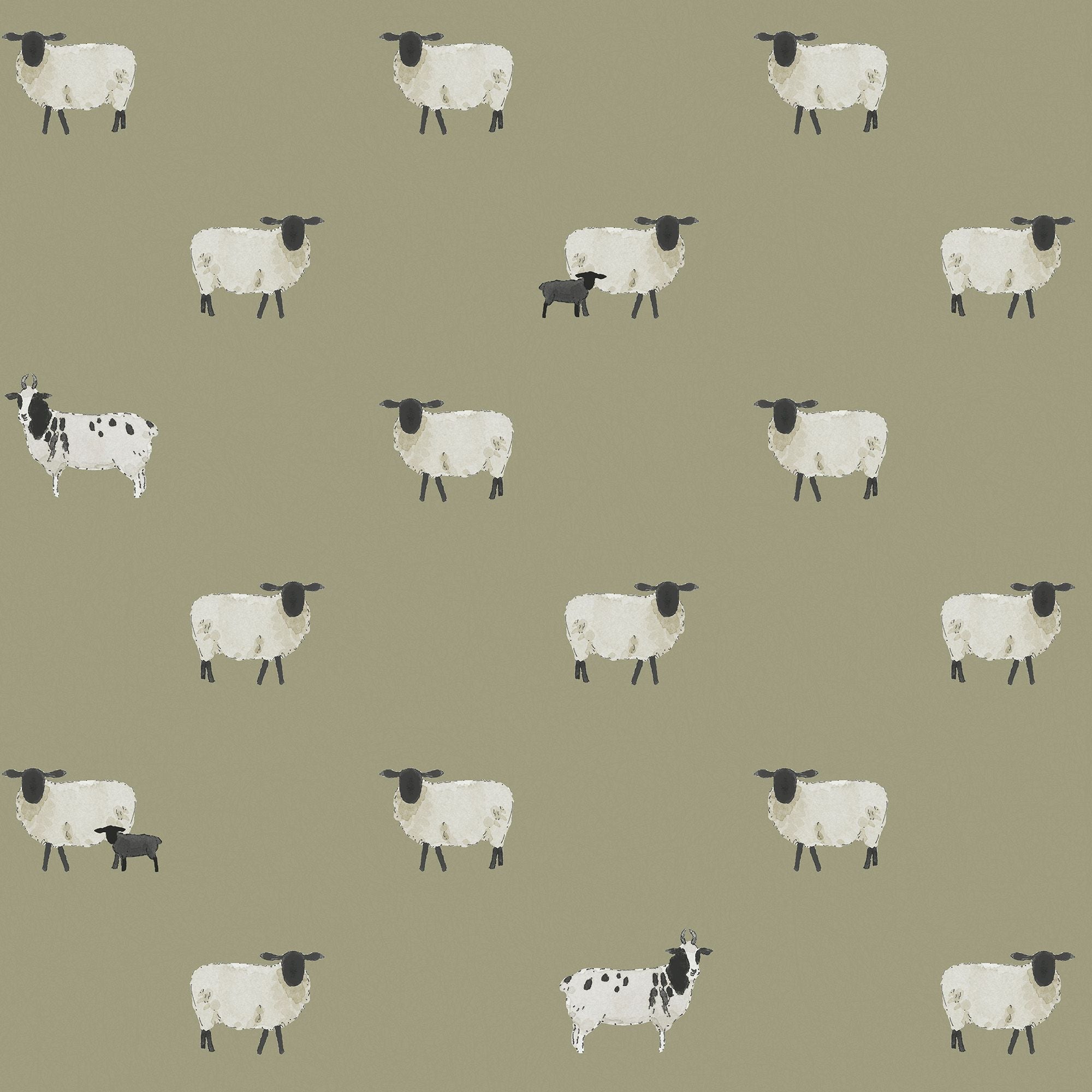 146859 Sheep Mossbank Green Wallpaper by Sophie Allport