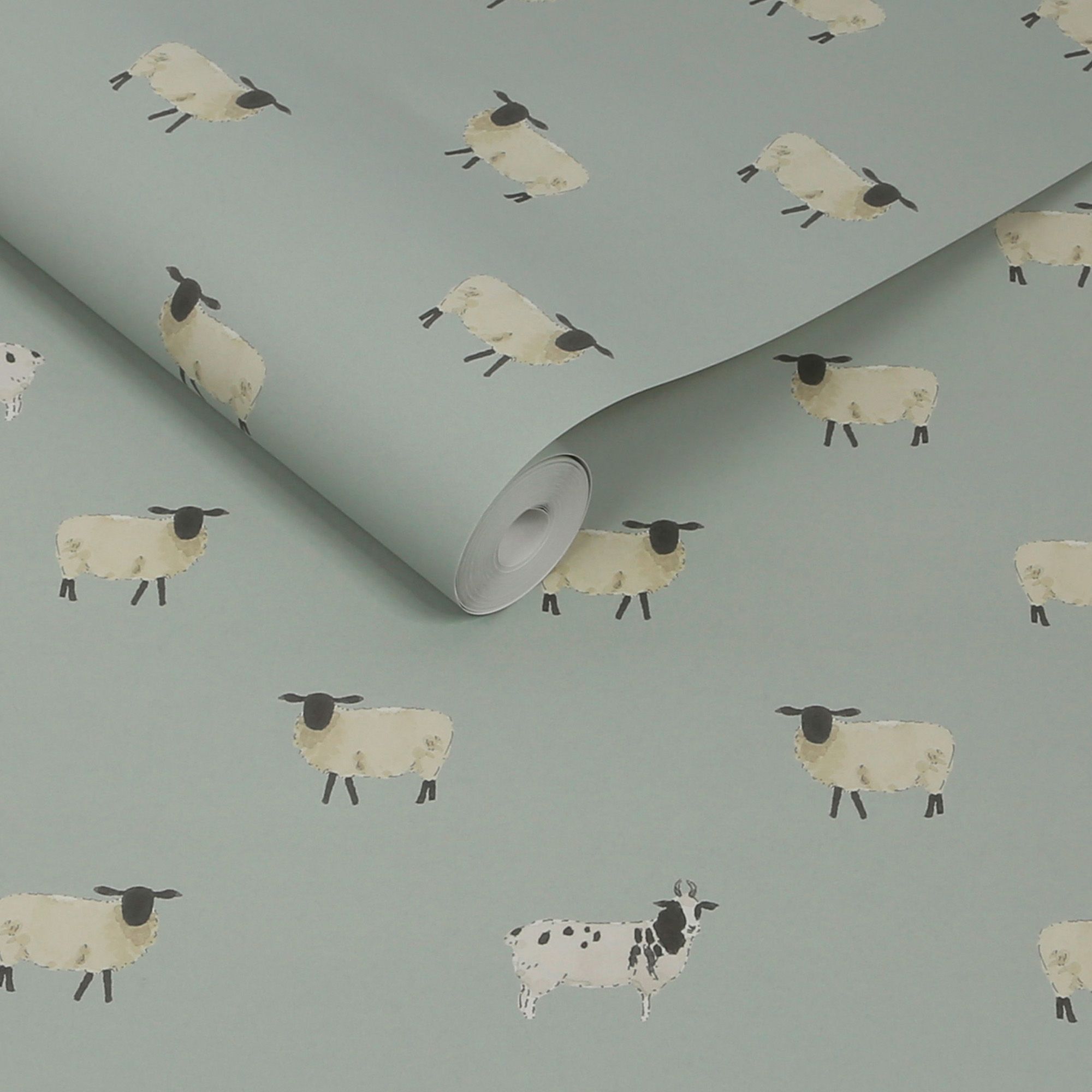 146860 Sheep Witham Blue Wallpaper by Sophie Allport