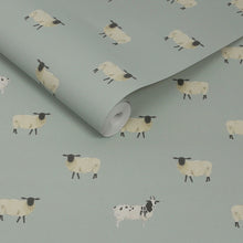 146860 Sheep Witham Blue Wallpaper by Sophie Allport