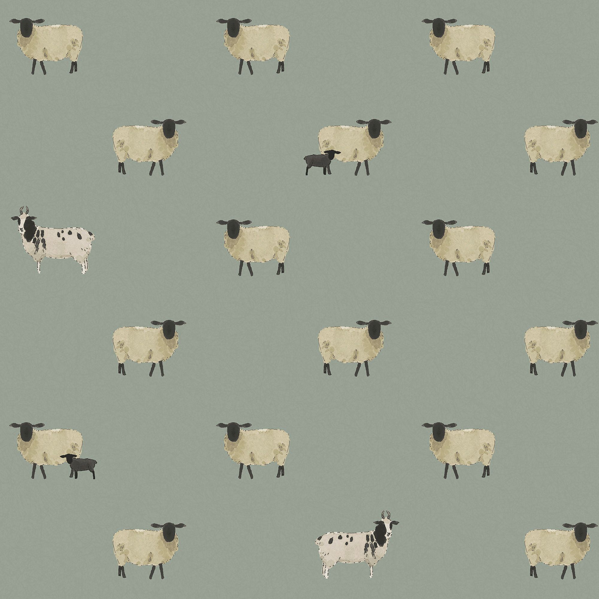 146860 Sheep Witham Blue Wallpaper by Sophie Allport