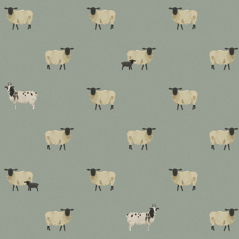 146860 Sheep Witham Blue Wallpaper by Sophie Allport