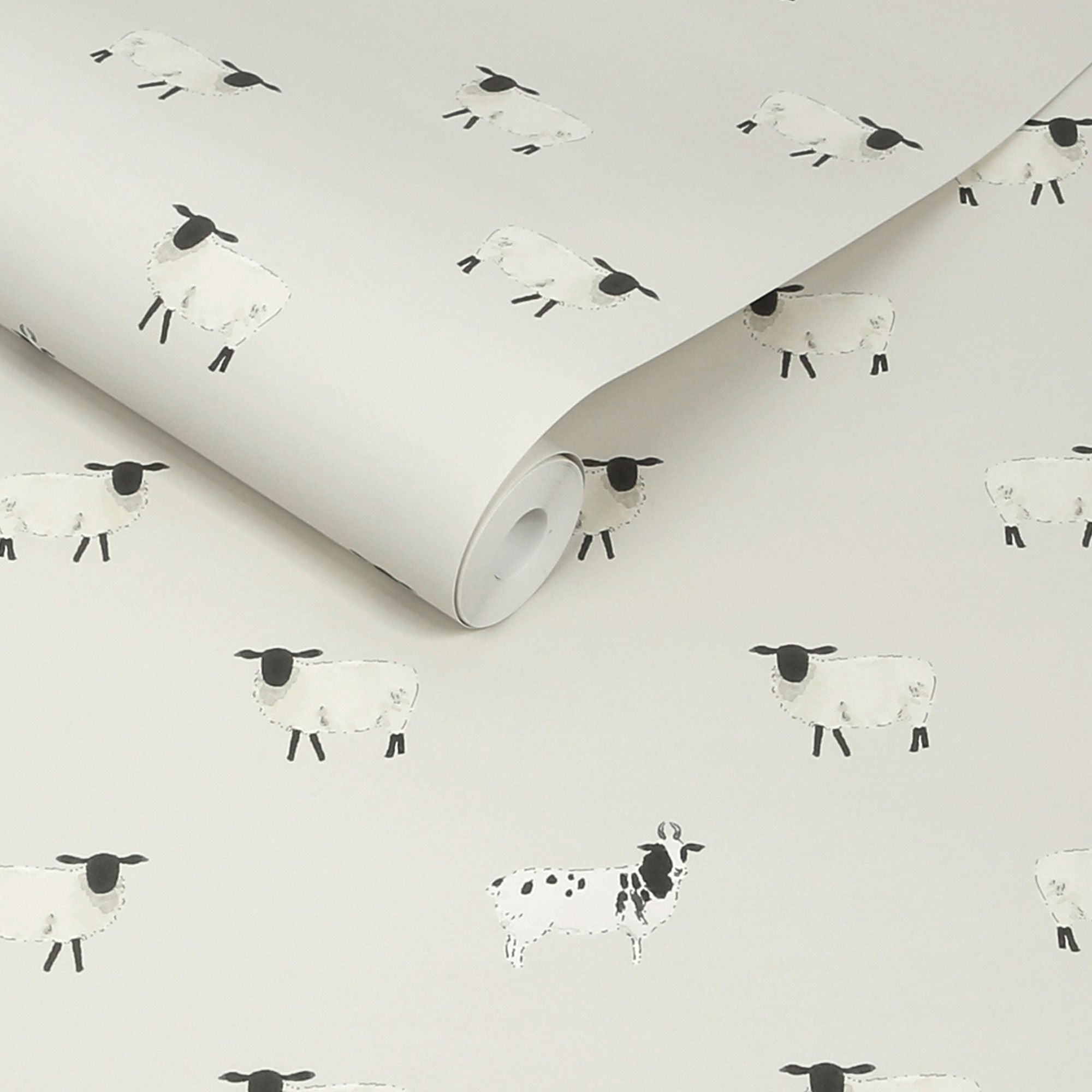 146861 Sheep Off White Wallpaper by Sophie Allport