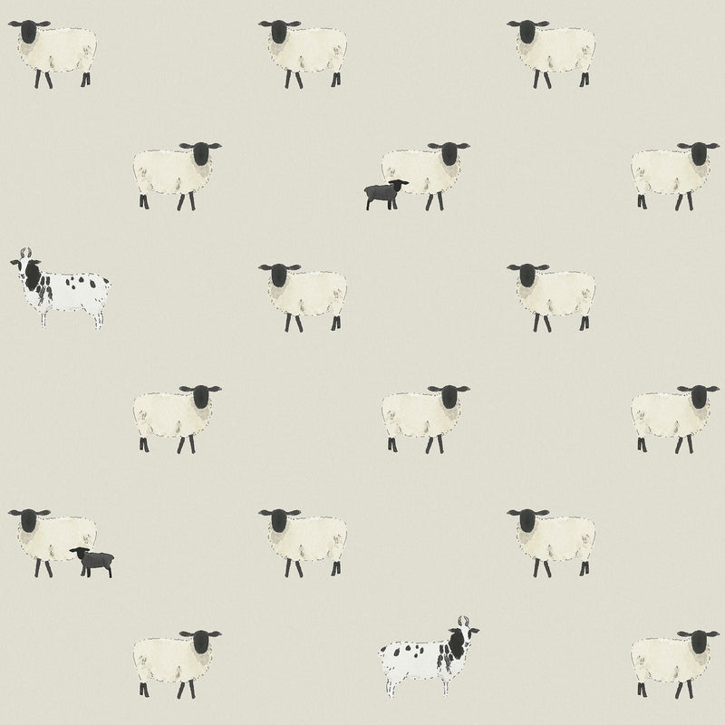 146861 Sheep Off White Wallpaper by Sophie Allport