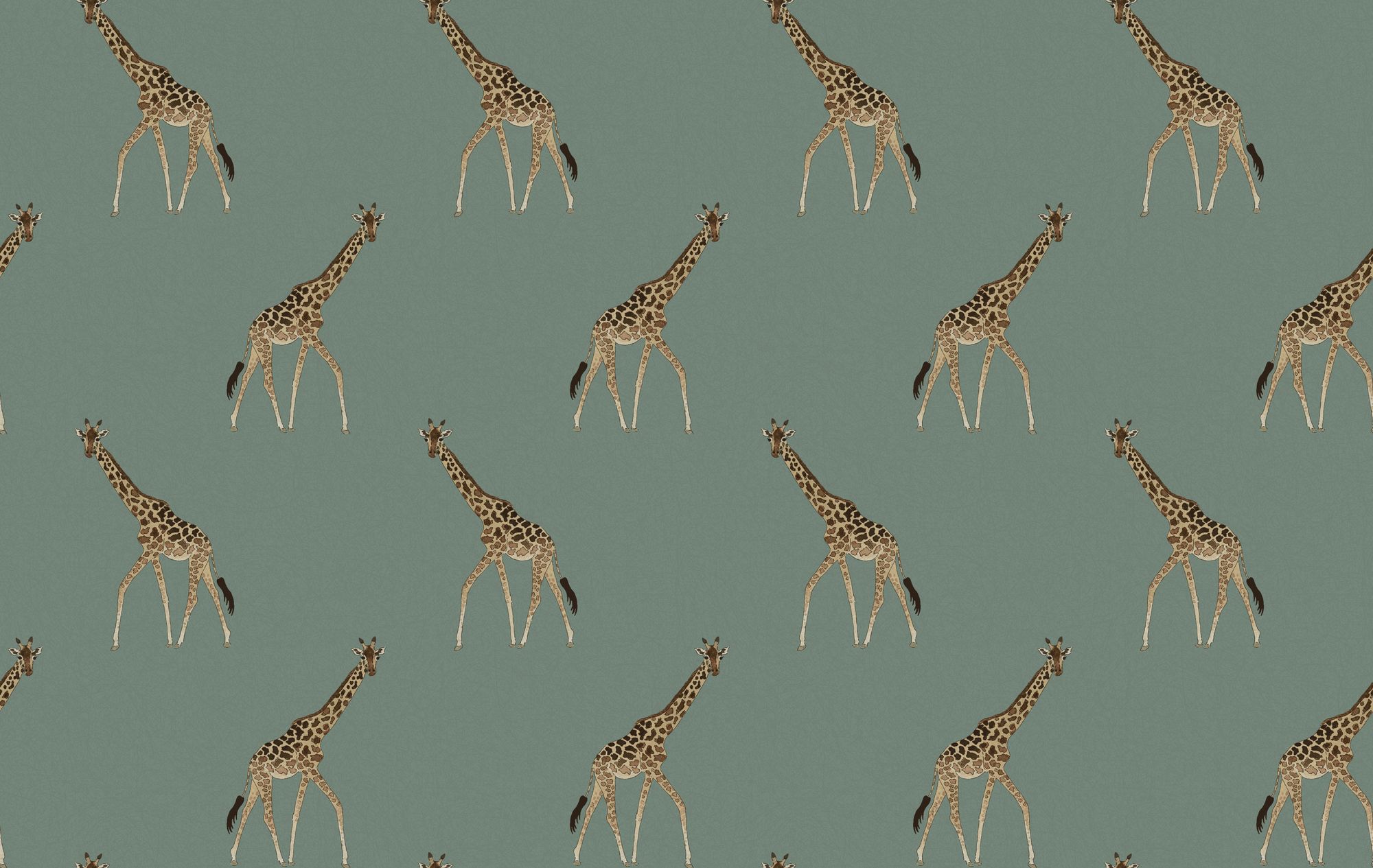 146863 Giraffe Heritage Teal Wallpaper by Sophie Allport