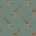 Giraffe Heritage Teal Sophie Allport SS26 Wallpaper by Sophie Allport
