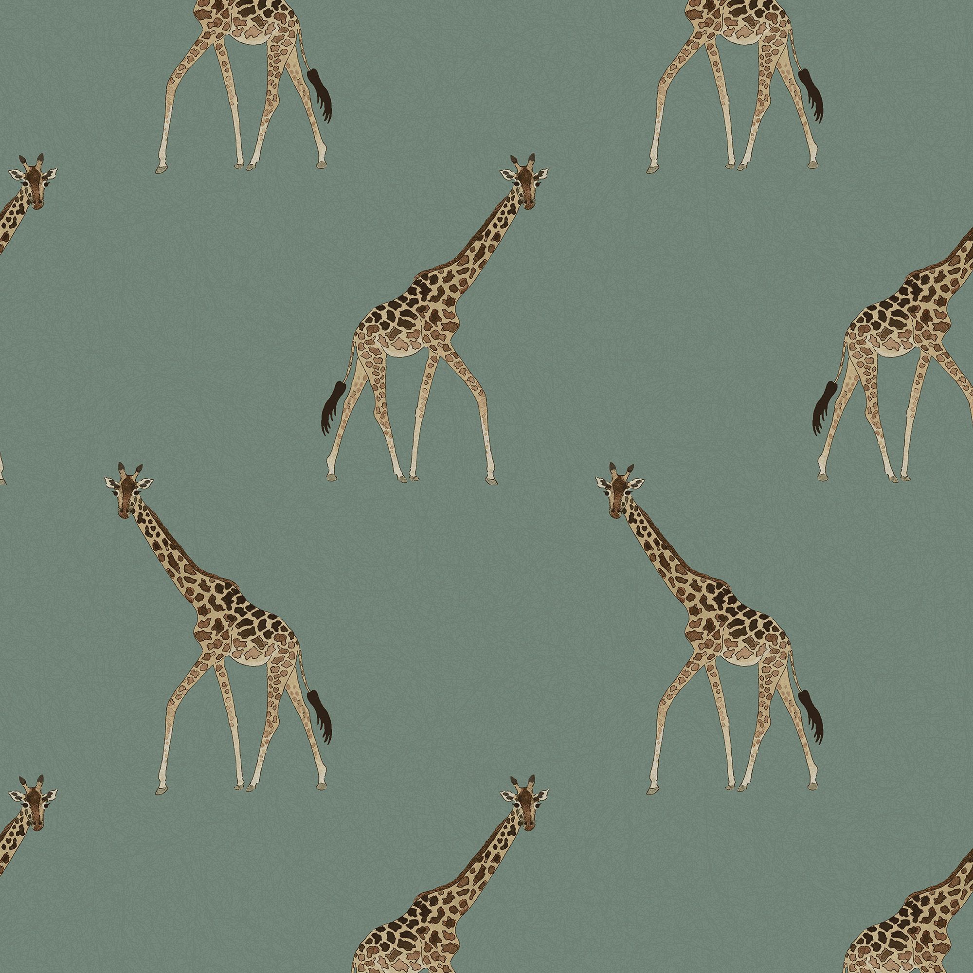 146863 Giraffe Heritage Teal Wallpaper by Sophie Allport