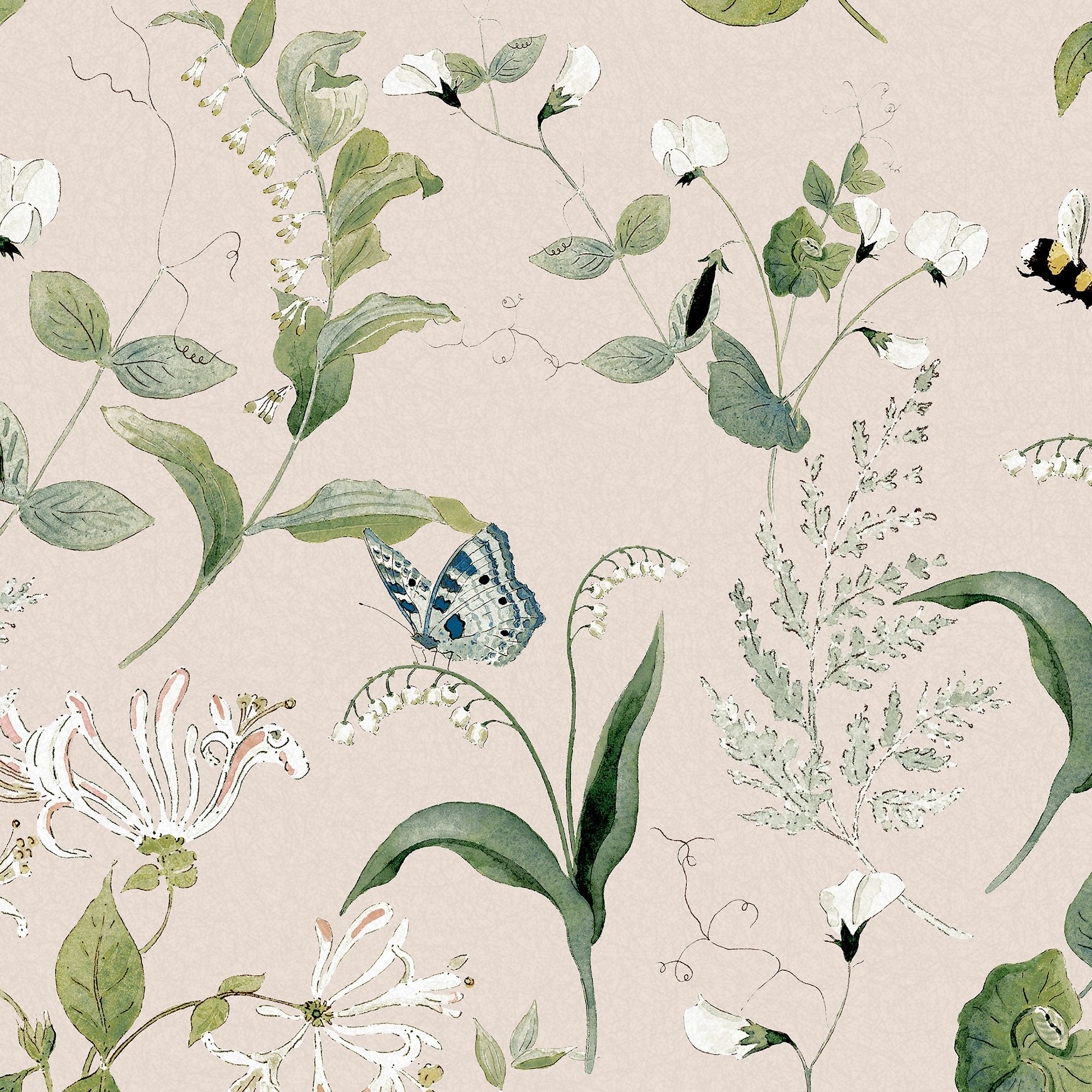 146864 Wild Floral Rutland Stone Wallpaper by Sophie Allport