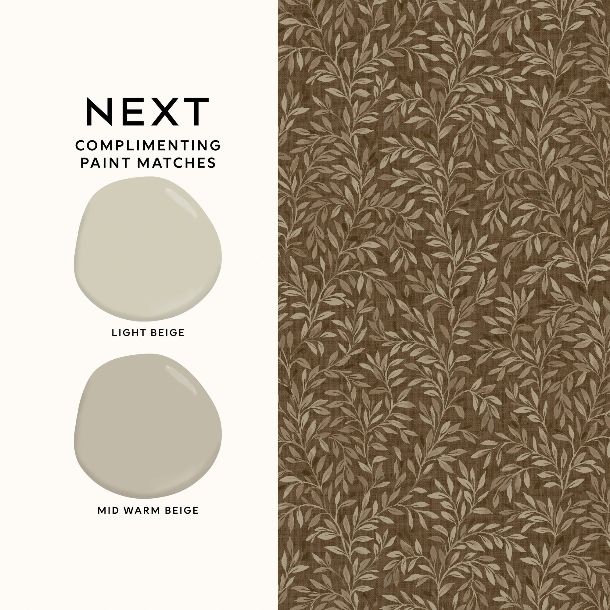 146875 Ditsy Leaf Ochre Next AW26 Wallpaper by Next