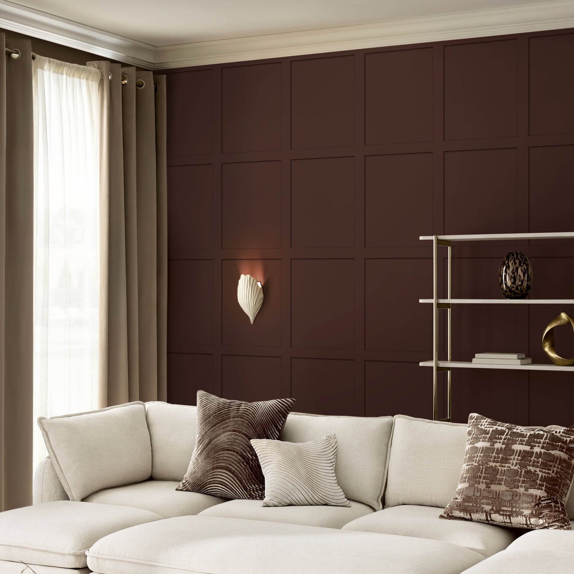 146878 Country Panel Damson Next AW26 Wallpaper by Next