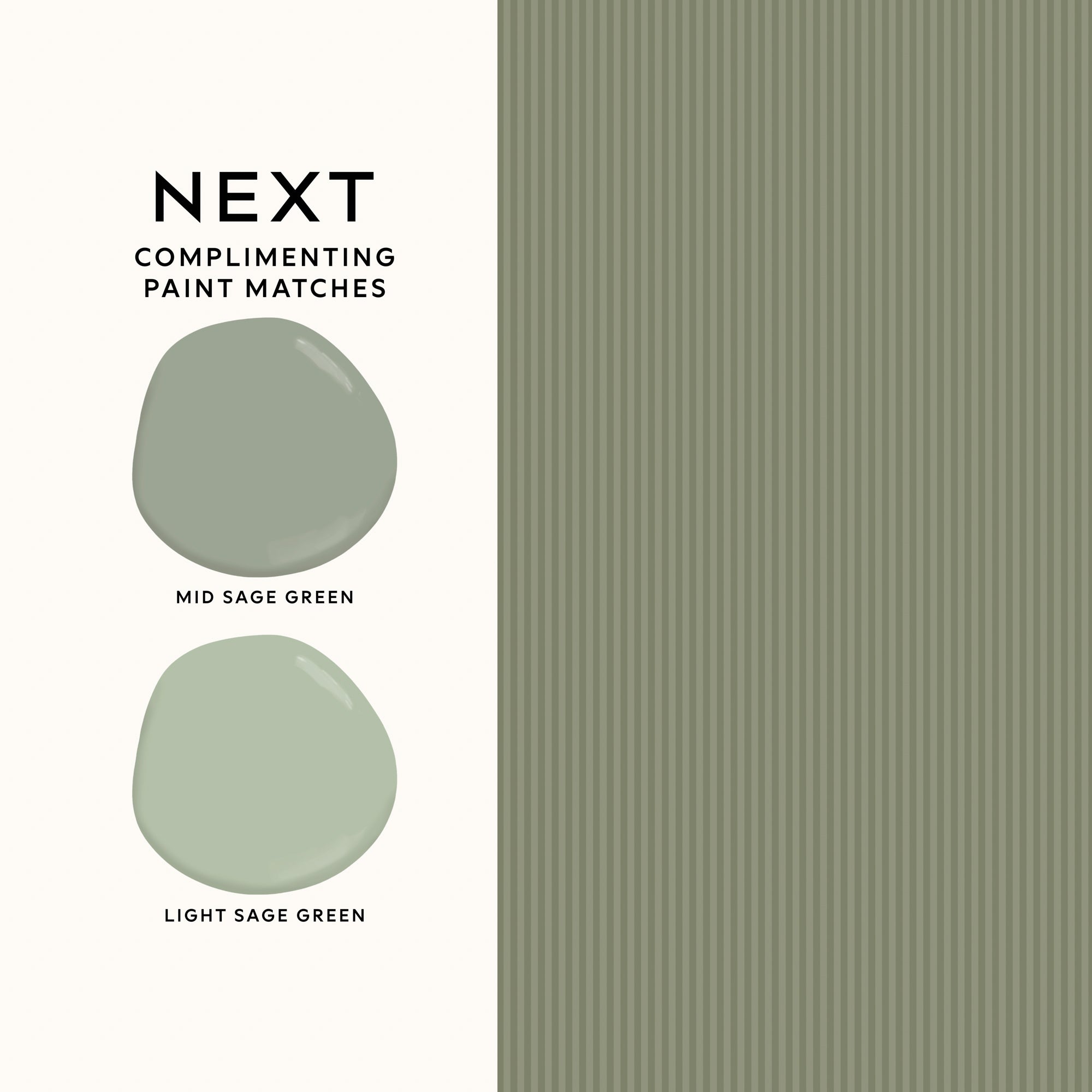 146879 Ticking Stripe Deep Green Next AW26 Wallpaper by Next