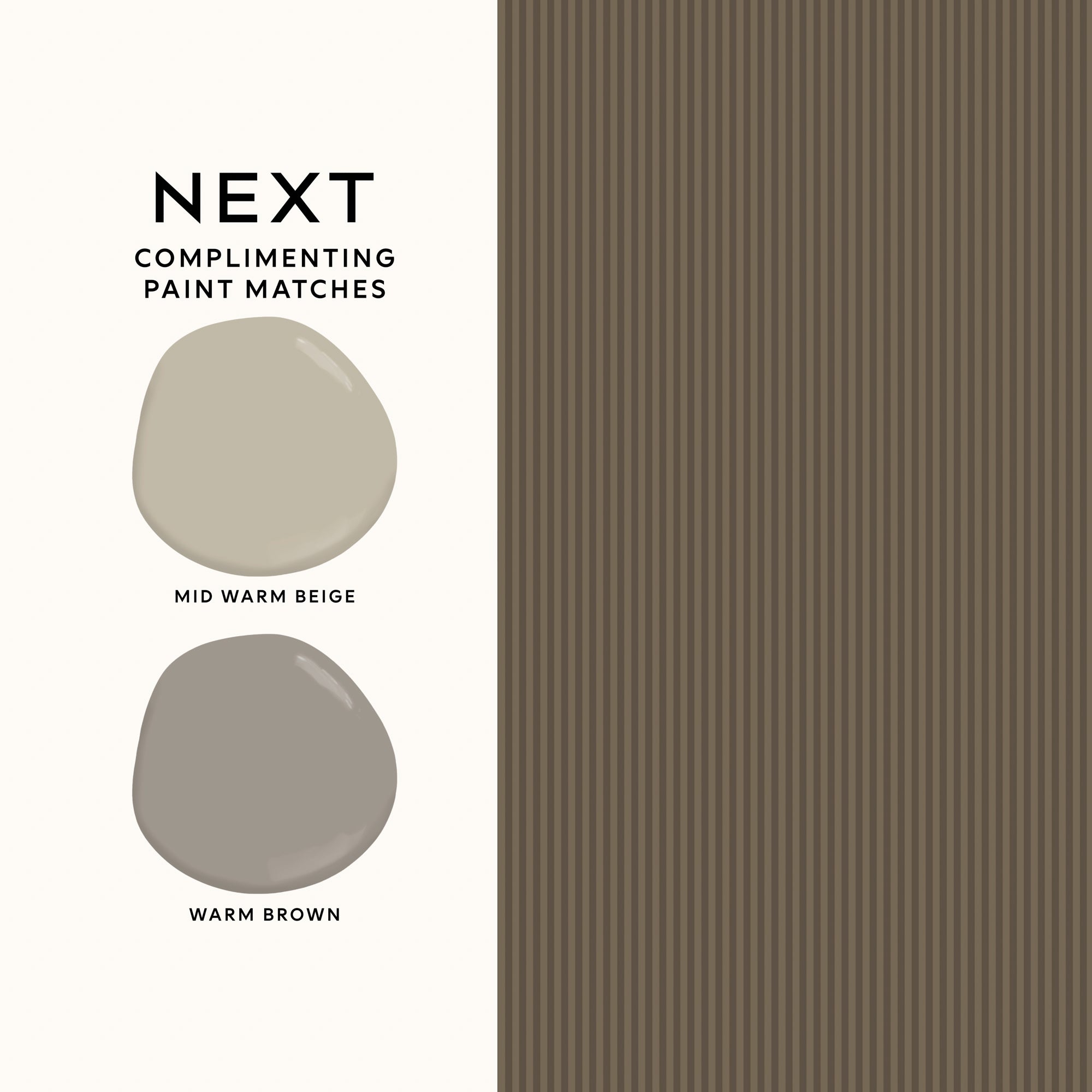 146880 Ticking Stripe Mocha Next AW26 Wallpaper by Next