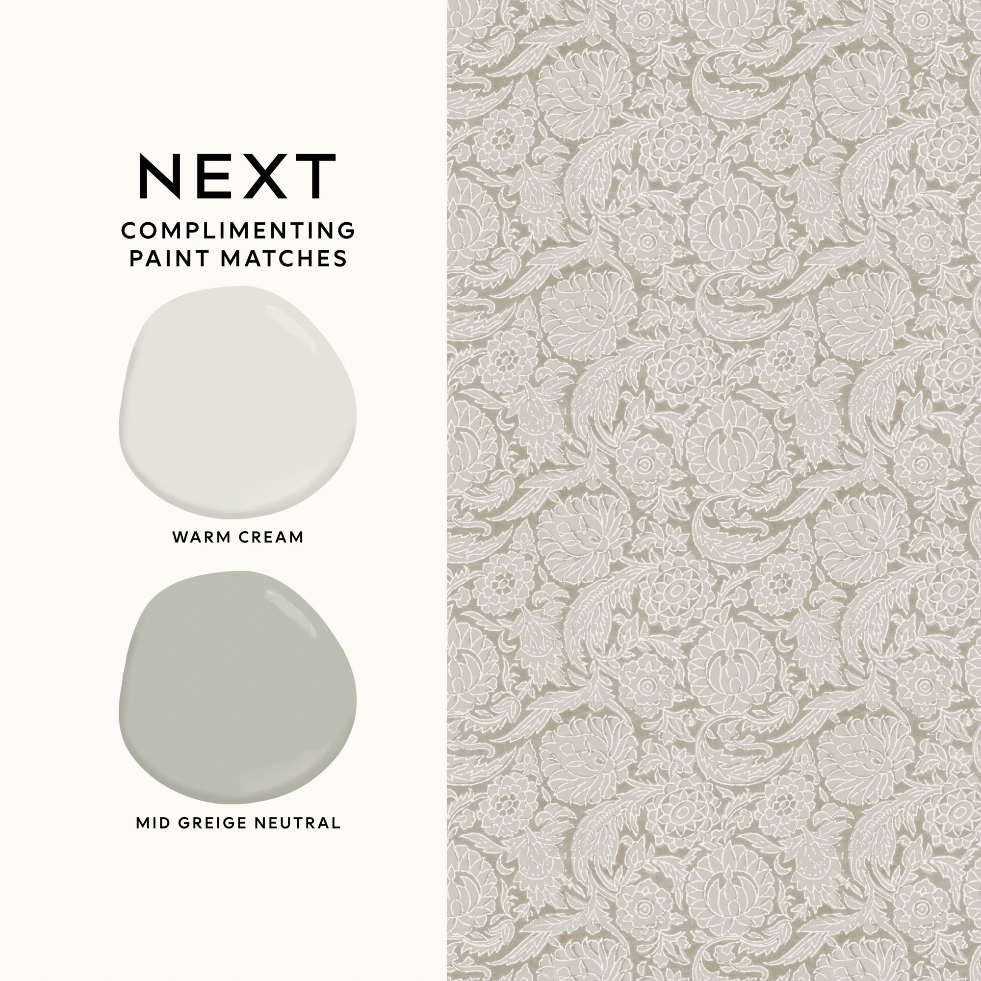 146882 Floral Woodblock Natural Next AW26 Wallpaper by Next