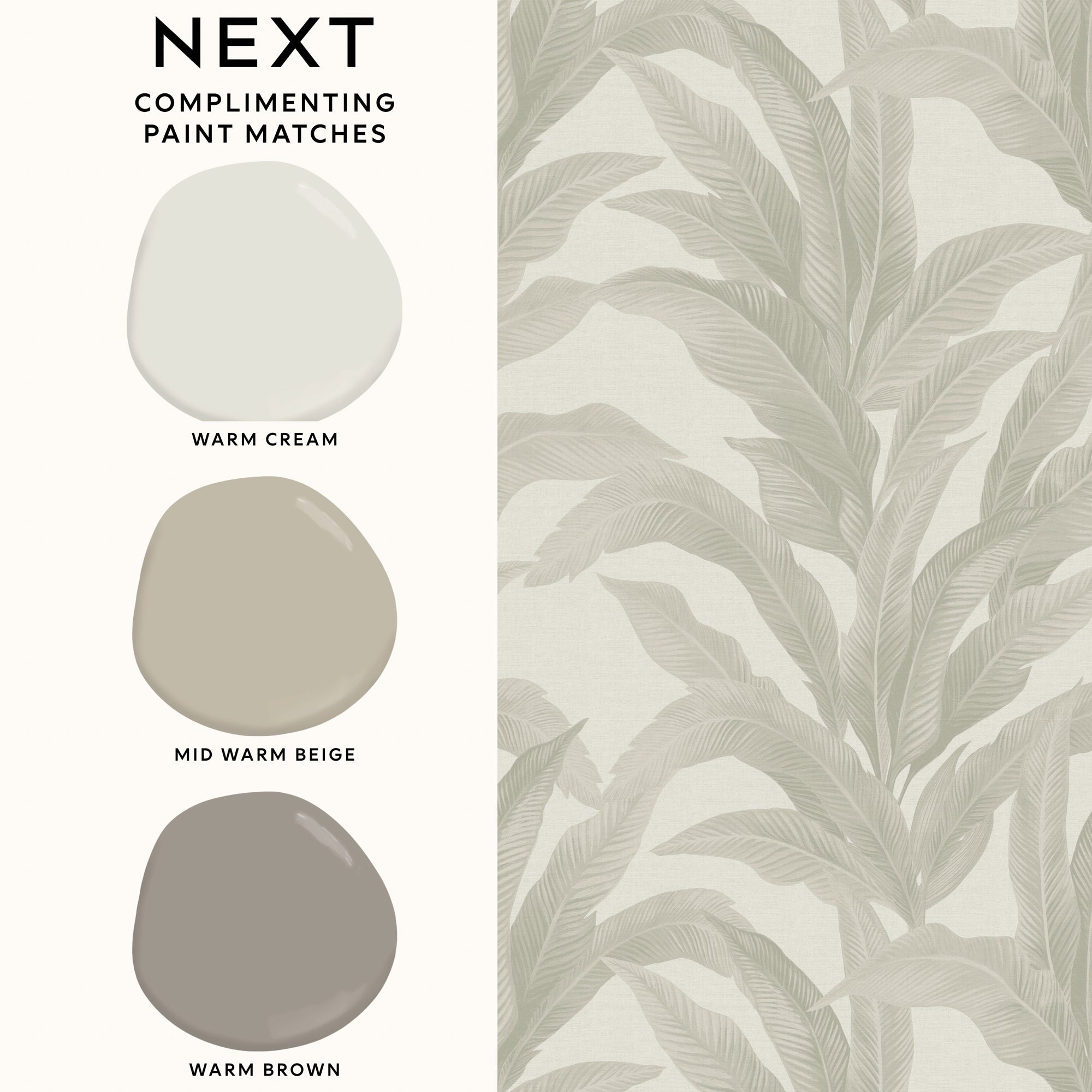 146889 Palm Print Linen Look Next AW26 Wallpaper by Next