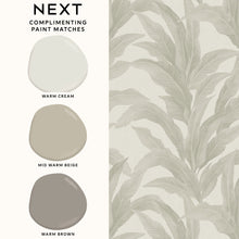 146889 Palm Print Linen Look Next AW26 Wallpaper by Next