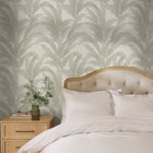 146889 Palm Print Linen Look Next AW26 Wallpaper by Next