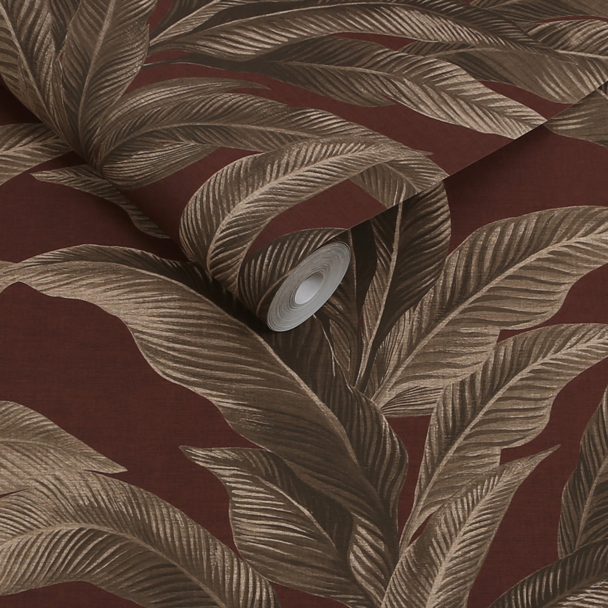 146891 Glamtique Leaf Damson Next AW26 Wallpaper by Next