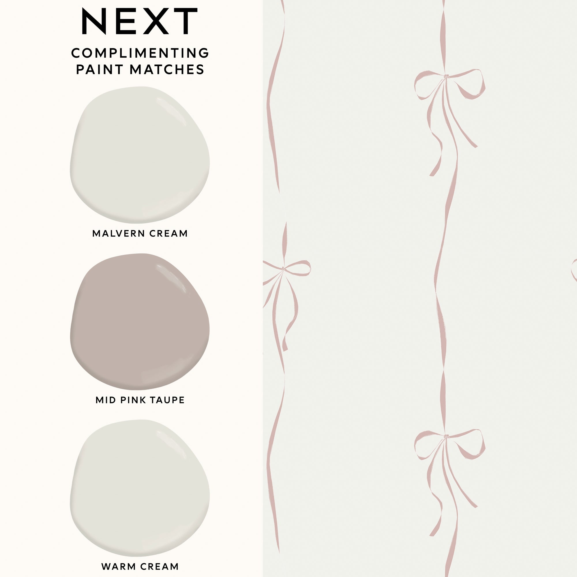 146892 Antoinette Bow Pink Next AW26 Wallpaper by Next