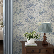 146952 Toile Delight Cornflower Blue Laura Ashley AW26 Wallpaper by Laura Ashley