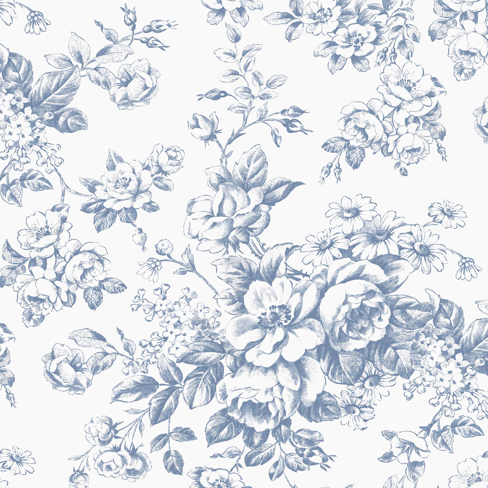 146952 Toile Delight Cornflower Blue Laura Ashley AW26 Wallpaper by Laura Ashley