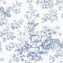 146952 Toile Delight Cornflower Blue Laura Ashley AW26 Wallpaper by Laura Ashley