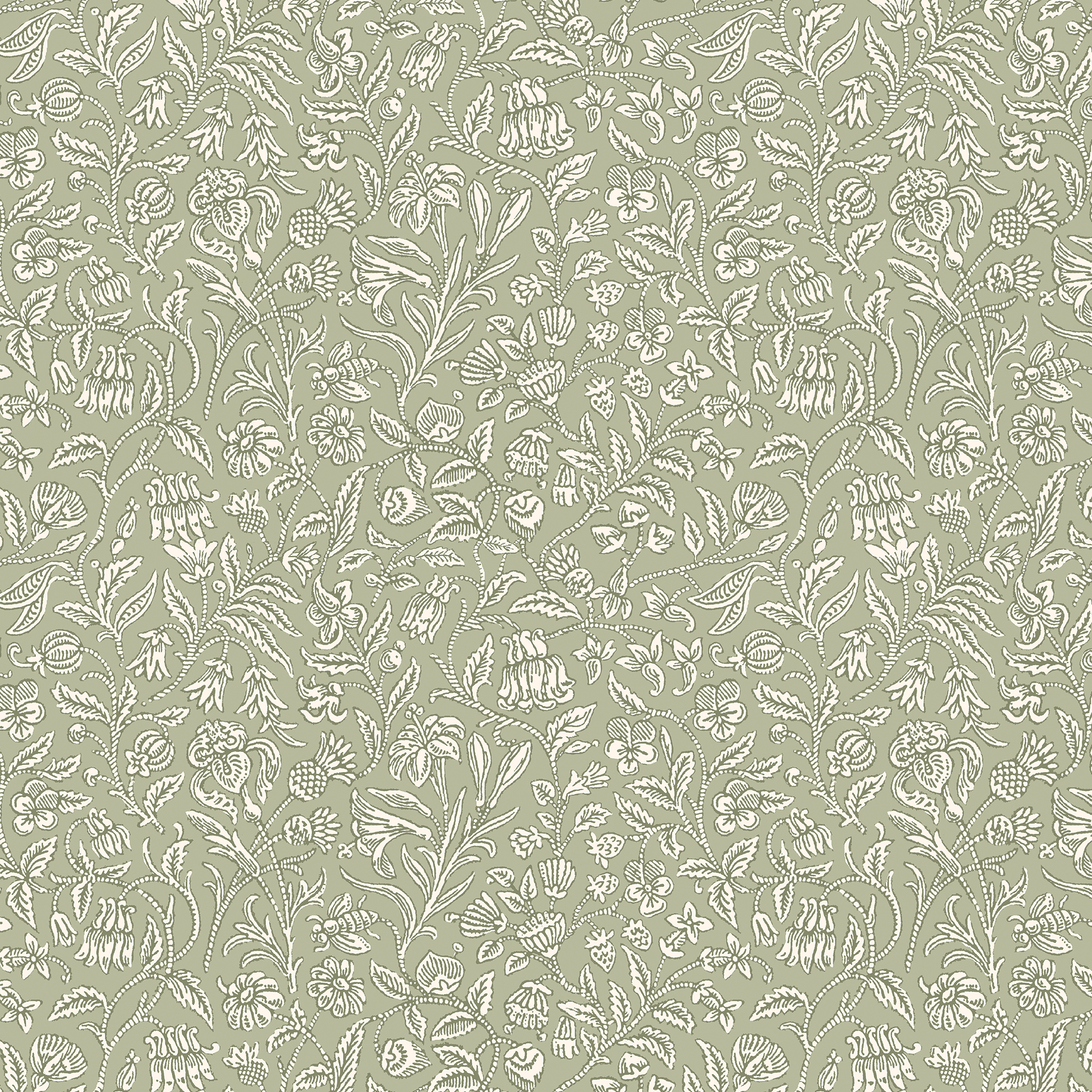146957 Elmdon Sage Green Laura Ashley AW26 Wallpaper by Laura Ashley