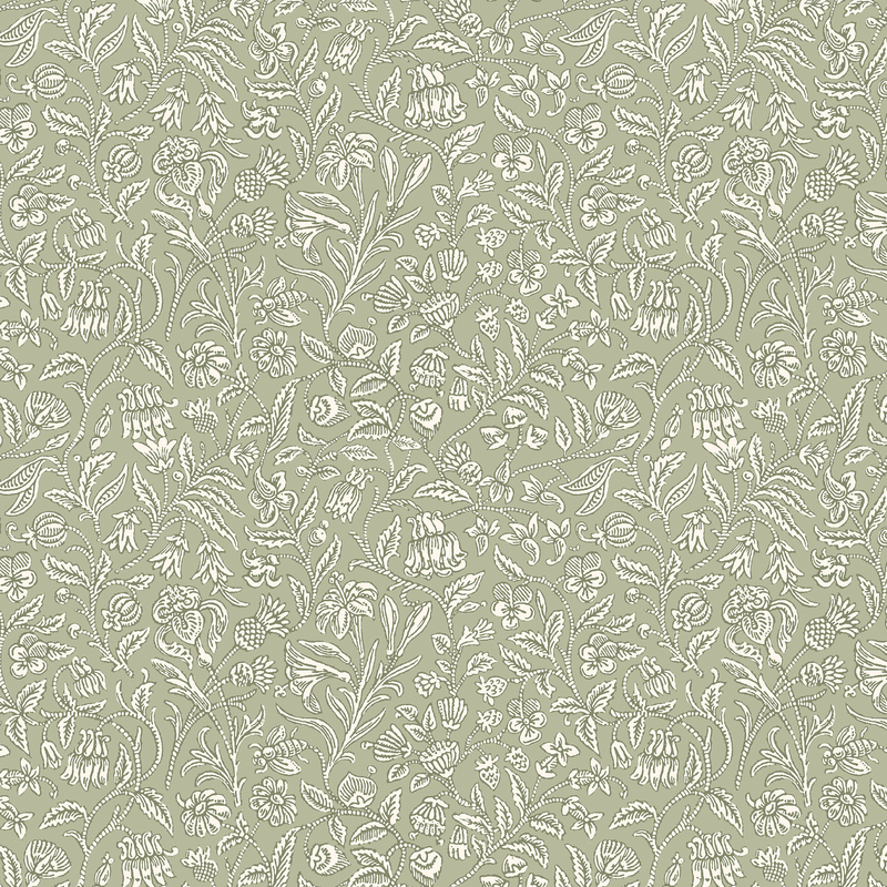 146957 Elmdon Sage Green Laura Ashley AW26 Wallpaper by Laura Ashley