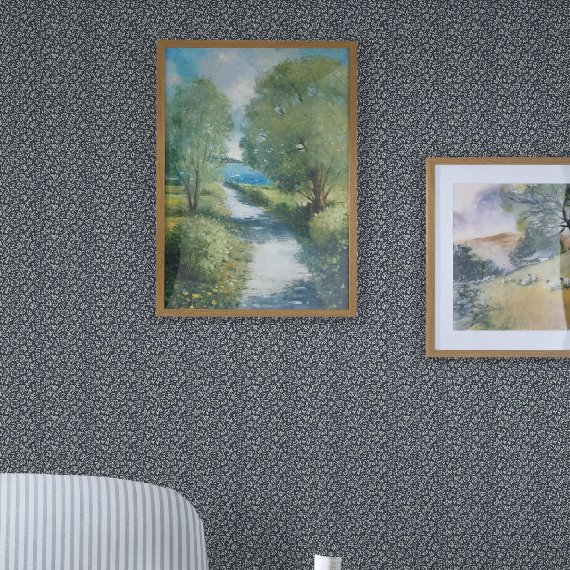 146958 Sweet Alyssum Denim Blue Laura Ashley AW26 Wallpaper by Laura Ashley