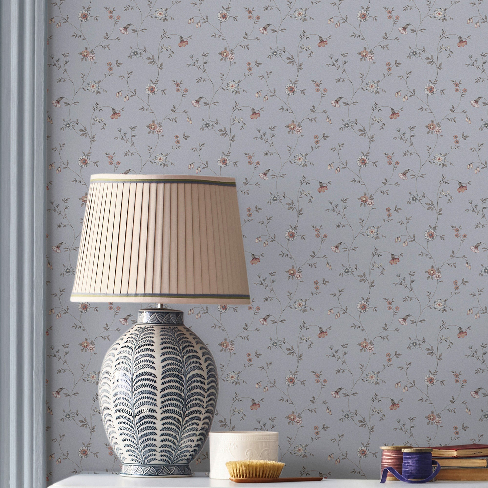 146959 Leonie Trail Chalk Blue Laura Ashley AW26 Wallpaper by Laura Ashley