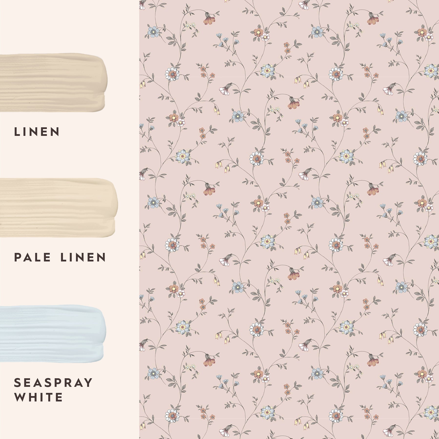 146960 Leonie Trail Linen Laura Ashley AW26 Wallpaper by Laura Ashley