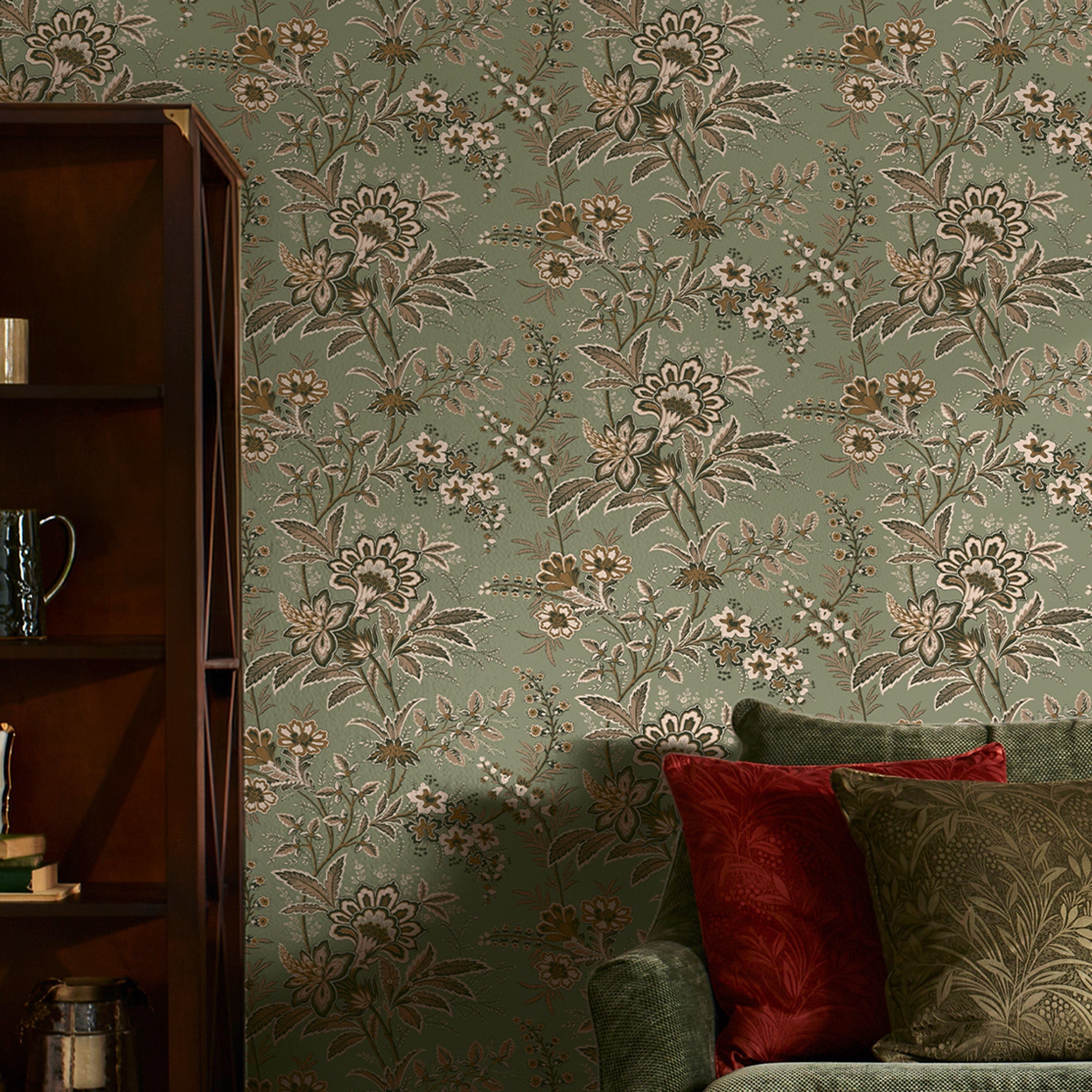 146962 Marlbrook Sage Green Laura Ashley AW26 Wallpaper by Laura Ashley
