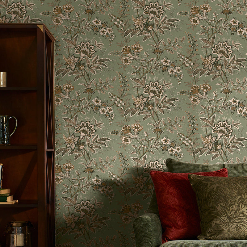 146962 Marlbrook Sage Green Laura Ashley AW26 Wallpaper by Laura Ashley