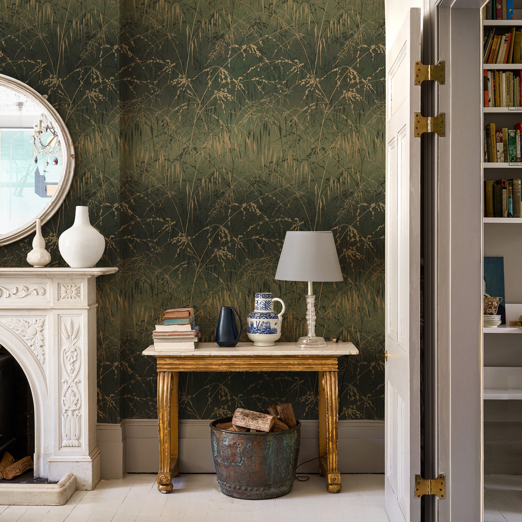 146995 Meadow Grass Olive Clarissa Hulse AW26 Wallpaper by Clarissa Hulse