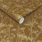 147004 Wild Chervil Mustard & Pewter Clarissa Hulse AW26 Wallpaper by Clarissa Hulse