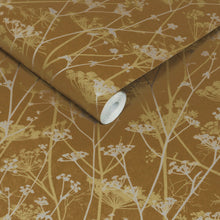 147004 Wild Chervil Mustard & Pewter Clarissa Hulse AW26 Wallpaper by Clarissa Hulse