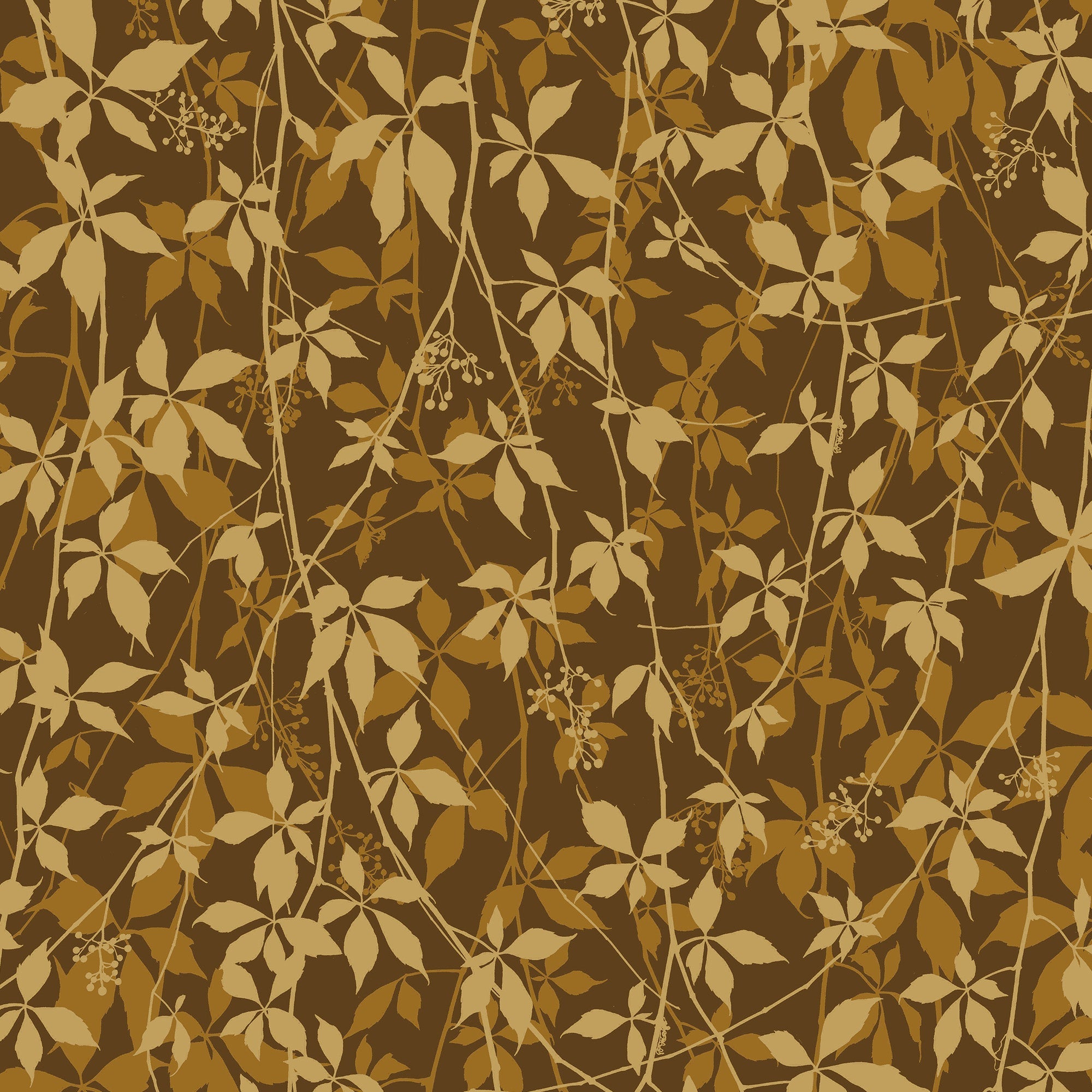 147007 Virginia Creeper Ochre & Gold Clarissa Hulse AW26 Wallpaper by Clarissa Hulse