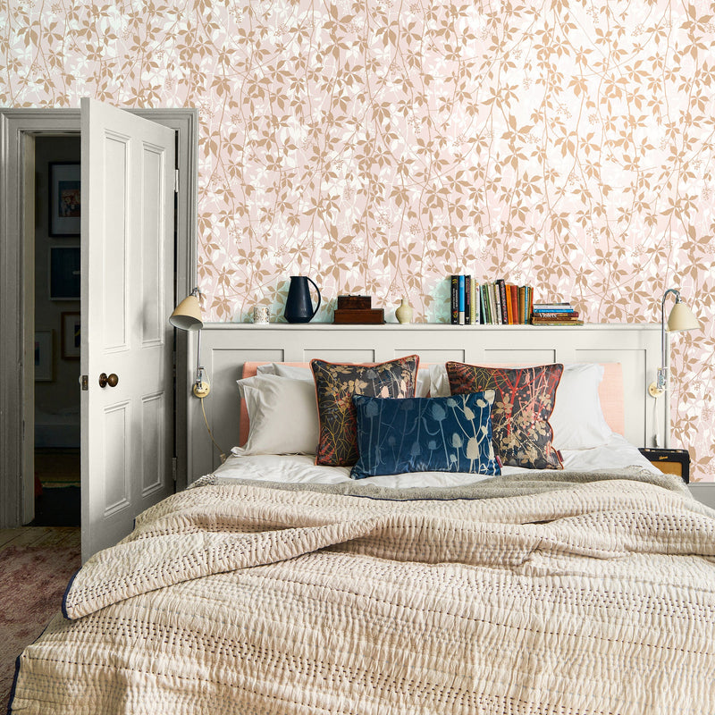 147008 Virginia Creeper Blush & Rose Gold Clarissa Hulse AW26 Wallpaper by Clarissa Hulse