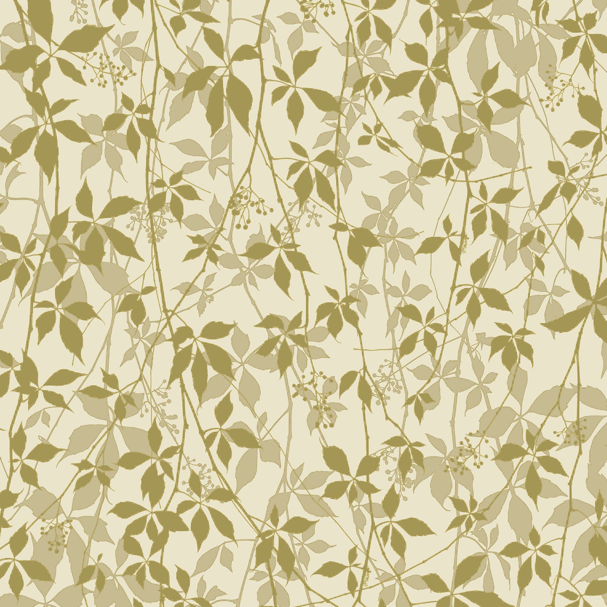 147009 Virginia Creeper Buttermilk & Gold Clarissa Hulse AW26 Wallpaper by Clarissa Hulse